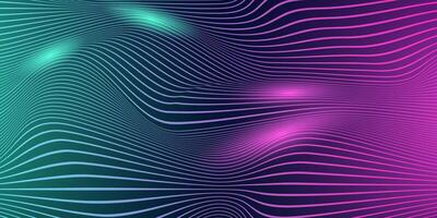 Abstract dynamic line wave on dark blue background. Future technology concept vector