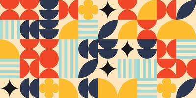 Abstract geometric Bauhaus Swiss pattern background. vector