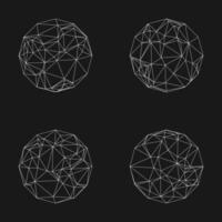 Futuristic polygonal data connection set elements design . vector
