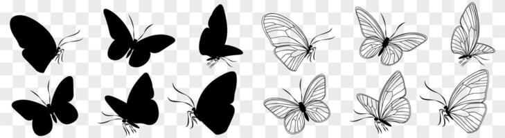 Butterfly logo set for spring and summer in various styles and designs ready for use in illustrations vector