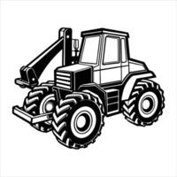 Heavy Duty Logging with a Grapple Skidder vector