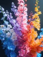 colorful flowers are arranged in a vase photo