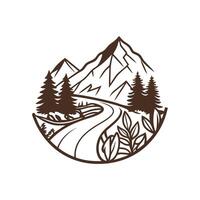 mountain templates and tree vector