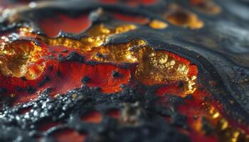 Extreme Macro Shot Showcasing Vibrant Colors and Textures Within a Mineral Formation in Natural Light photo