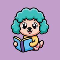 Poodle and the Magic of Books vector