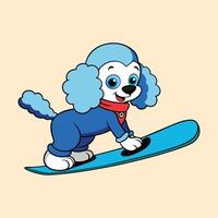 Paws in the Snow Poodle Shredding It vector