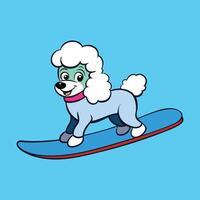 Poodle on Board Snowboarding with Style vector