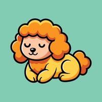Cute Poodle Sleeping Cartoon vector