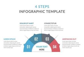 Halved circle infographic template with four steps vector
