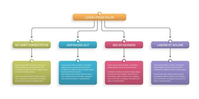 Flow chart with 3 levels, infographic template for web, business, presentations vector