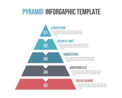 Pyramid template with five elements with arrows vector
