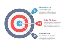 Target with three arrows, steps to success vector