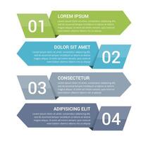 Origami infographic template with four steps with arrows vector