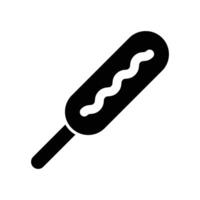 Tasty Deep Fried Corn Dog on a Stick with Ketchup and Mustard Sauce vector