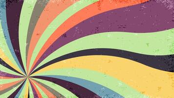 Groovy retro swirl burst, summer and carnival background. abstract background vintage retro colours pop art cartoon starburst sunburst vector