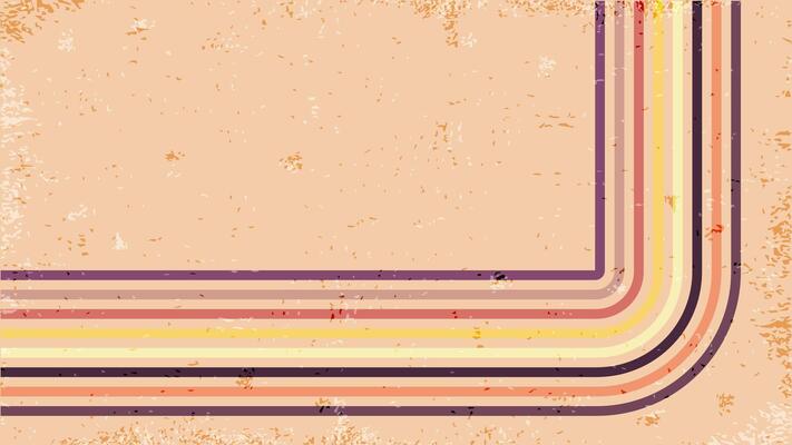 Retro stripes loop. Vintage 70s colorful lines background. Old fashioned cover poster. Copy space. Abstract rainbow Groovy backdrop. illustration.