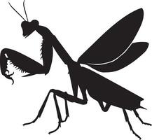 Avector silhoutte image of a mantis icon vector