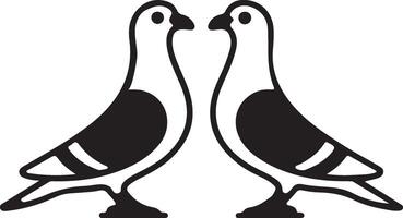 Two simple bird line art vector