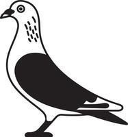 Simple Bird line art with white background vector