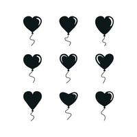 Heart-shaped Balloons, Festive and Simple Design for Various Uses vector