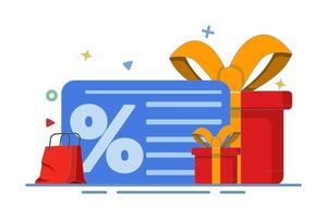 Cashback concept and customer loyalty program and shopping discount vouchers. Get online rewards and awards. Get discount rewards, cashback for shopping. Online awards. design illustration. vector