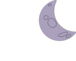 illustration of weather cartoon with halfmoon cloud night vector