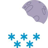 illustration of weather cartoon with snowfall at fullmoon night vector