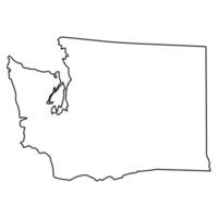 Outline Map of the State of Washington vector