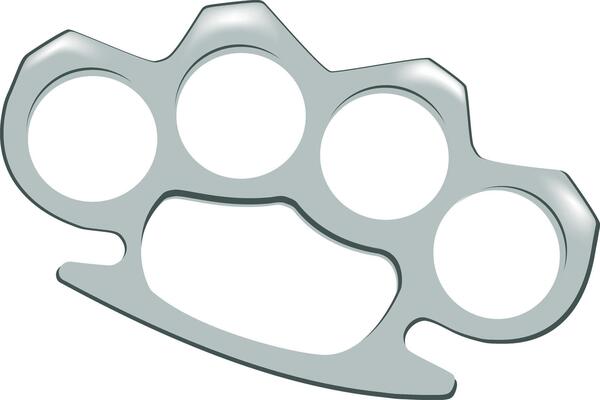 A fist with four fingers on a white background
