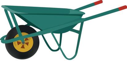 wheelbarrow tool with wheel for transporting material vector