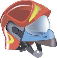 Modern firefighter helmet with visor and microphone vector