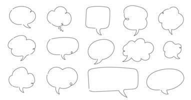 Set of hand drawn speech bubbles. Speech balloon, doodle frame chat vector