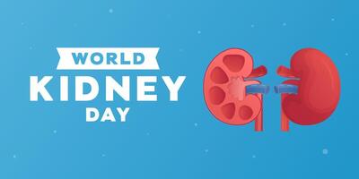 world kidney day horizontal banner illustration in gradient vector