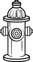 black and white fire hydrant without background vector