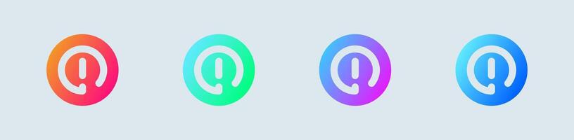 Four colorful circles with the letter q on them vector