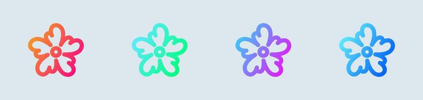 Four different colored flowers in different shapes vector