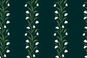 Spring floral snowdrops seamless pattern. Early spring flowers. Meadow background. illustration vector