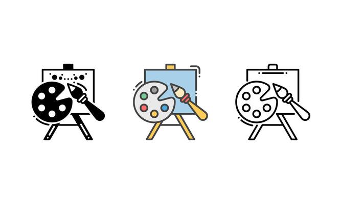 Painting Icon - Brush, Palette, and Canvas for Art and Hobby