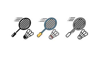 Badminton Icon - with Racket and Shuttlecock Representing Sports and Hobby vector