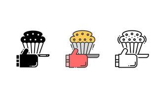 Baking Icon - with Cupcake and Baking Glove Elements vector