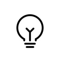 Simple light bulb, lamp outline icon isolated on white background vector
