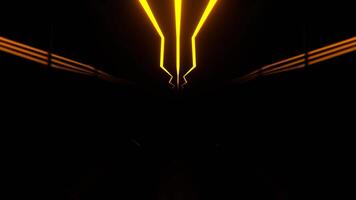 Red and Orange Strobe Neon Sci-Fi Corridor Background Vj Loop I 4K video
