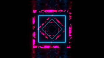 Blue and Pink Square Abstract Hallway Background Vj Loop I 4K video
