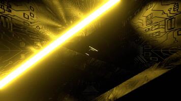 Light Yellow and Blue Futuristic Infinite Strobe Neon Tunnel Background Vj Loop I 4K video