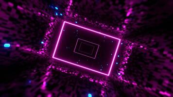 Blue and Pink Corridor with Neon Rectangles Background Vj Loop I 4K video