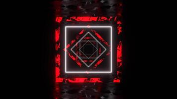 Red and White Square Abstract Hallway Background Vj Loop I 4K video