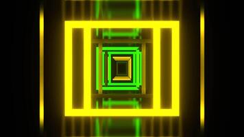 Green and Yellow Strobe Neon Square Abstract Background Vj Loop I 4K video