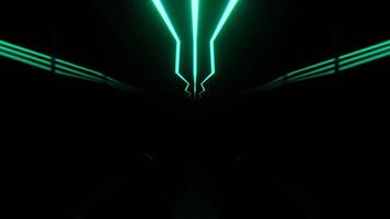 Turquoise and Red Strobe Neon Sci-Fi Corridor Background Vj Loop I 4K video