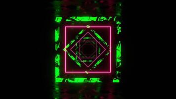 Green and Light Pink Square Abstract Hallway Background Vj Loop I 4K video