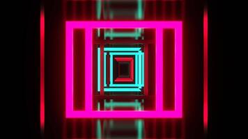 Turquoise and Pink Strobe Neon Square Abstract Background Vj Loop I 4K video